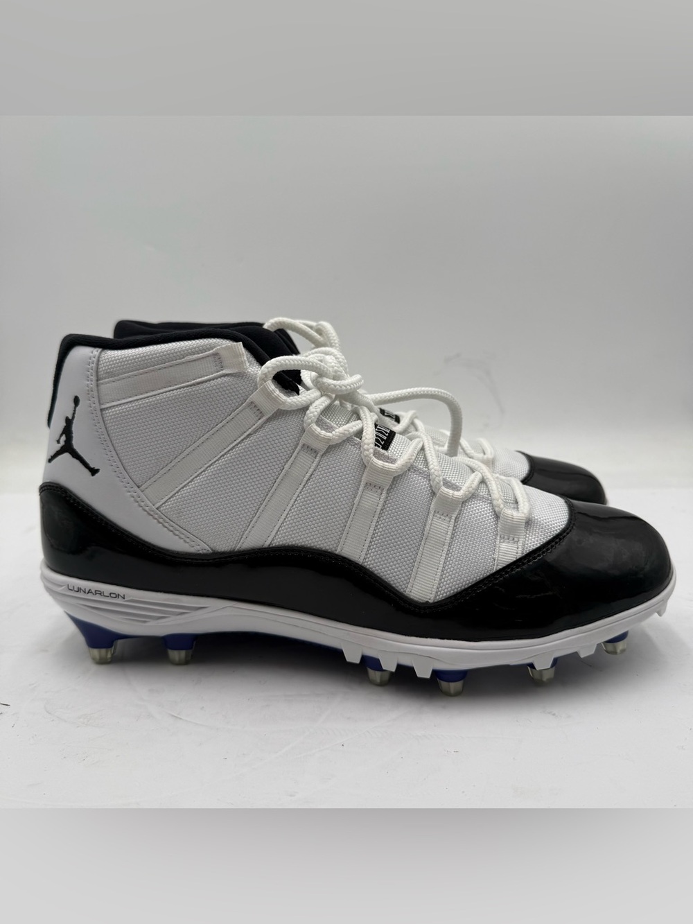 E1 Size 13 Nike Air Jordan 11 TD Concord Football Cleats White Black AO1561-123